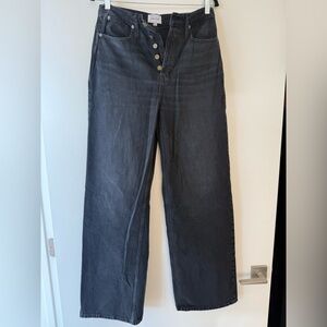 Frame Denim Black Wide-Leg Jeans